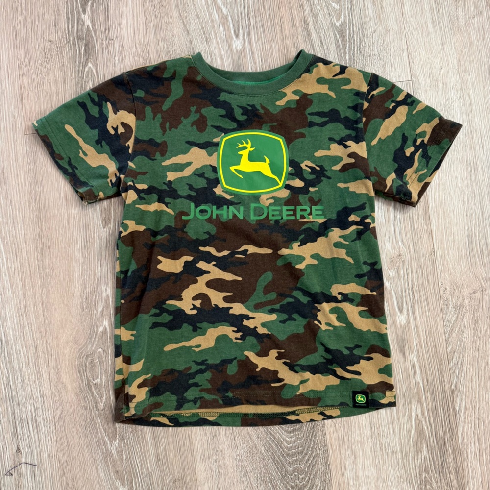 John Deere Kids Green and Brown Camo Tshirt